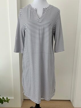 HANG TEN Pullover Half Sleeve Striped Dress Nautical Casual Stretch Travel Comfy